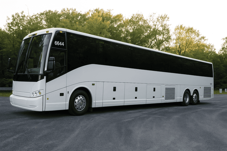 exterior of Charter Bus Rental Mckinney coach bus